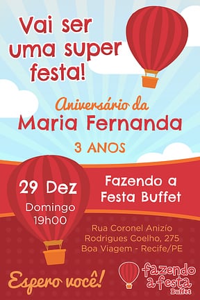 Modelo de Convite de Aniversario - Fazendo a Festa Convite de Aniversario - Fazendo a Festa