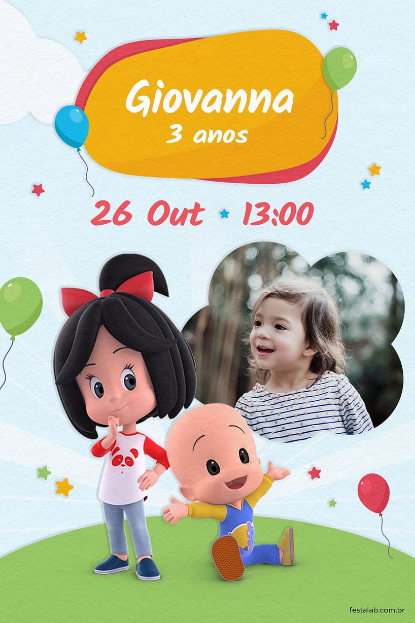 Criar convite de aniversário - Festa da Cleo e Cuquin| FestaLab