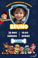 Convite online de Com foto