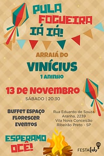 Modelo de Convite de Aniversario - Festa Junina na Roca Convite Festa Junina na Roça grátis para editar