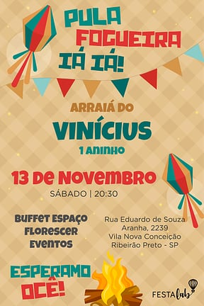 Modelo de Convite de Aniversario - Festa Junina na Roca Convite de Aniversario - Festa Junina na Roca