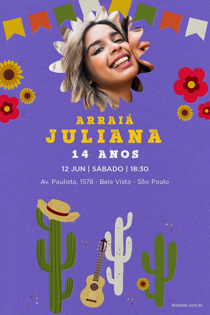 Criar convite de aniversário - Festa Junina Nordeste| FestaLab