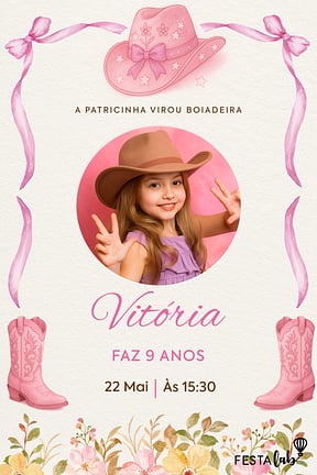 Convite de Aniversario - Festa no Rancho da Boiadeira