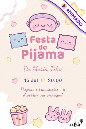 Modelo de Convite de Aniversario - Festinha do Pijama Rosa Convite de Aniversario - Festinha do Pijama Rosa