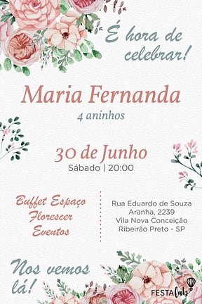 Modelo de Convite de Aniversario - Festival das Flores Convite de Aniversario - Festival das Flores