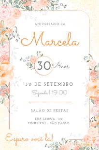 Modelo de Convite de Aniversario - Caminho das Flores Convite Caminho das Flores grátis para editar