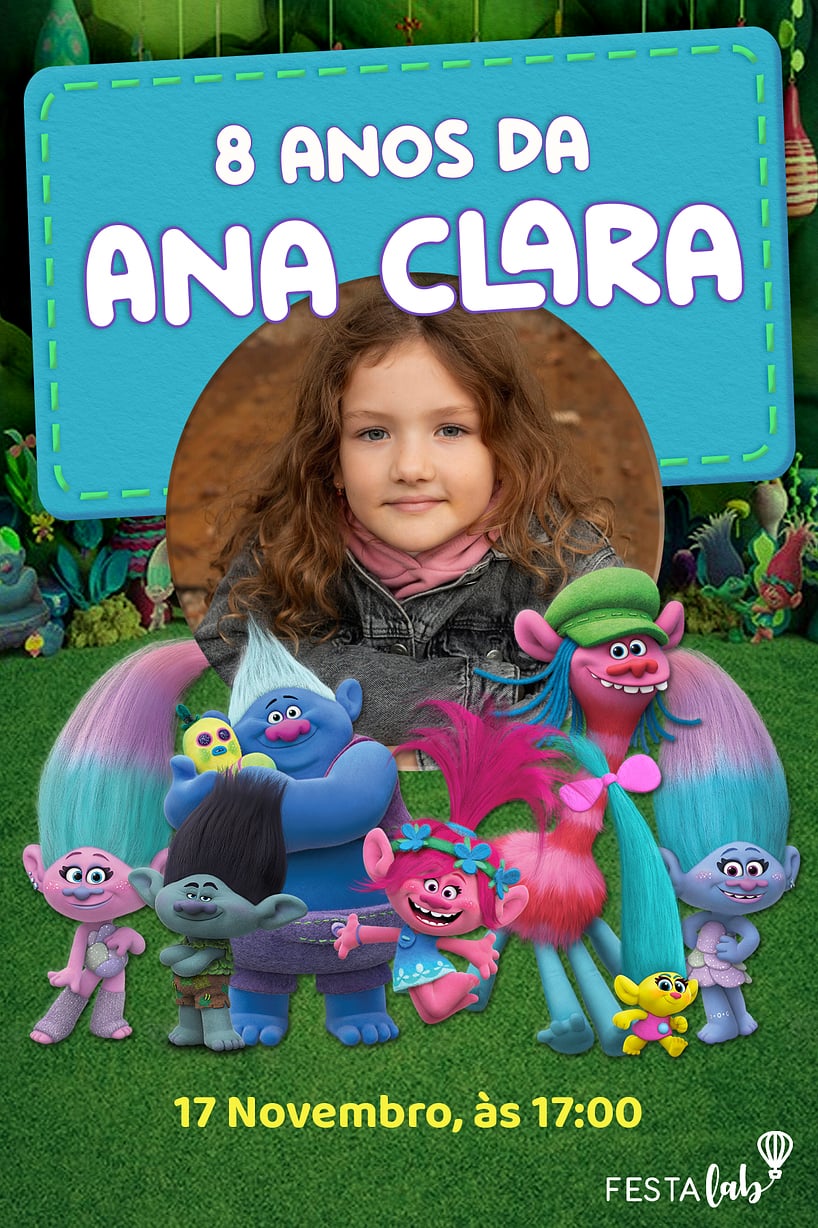 Convite Floresta dos trolls grátis para editar