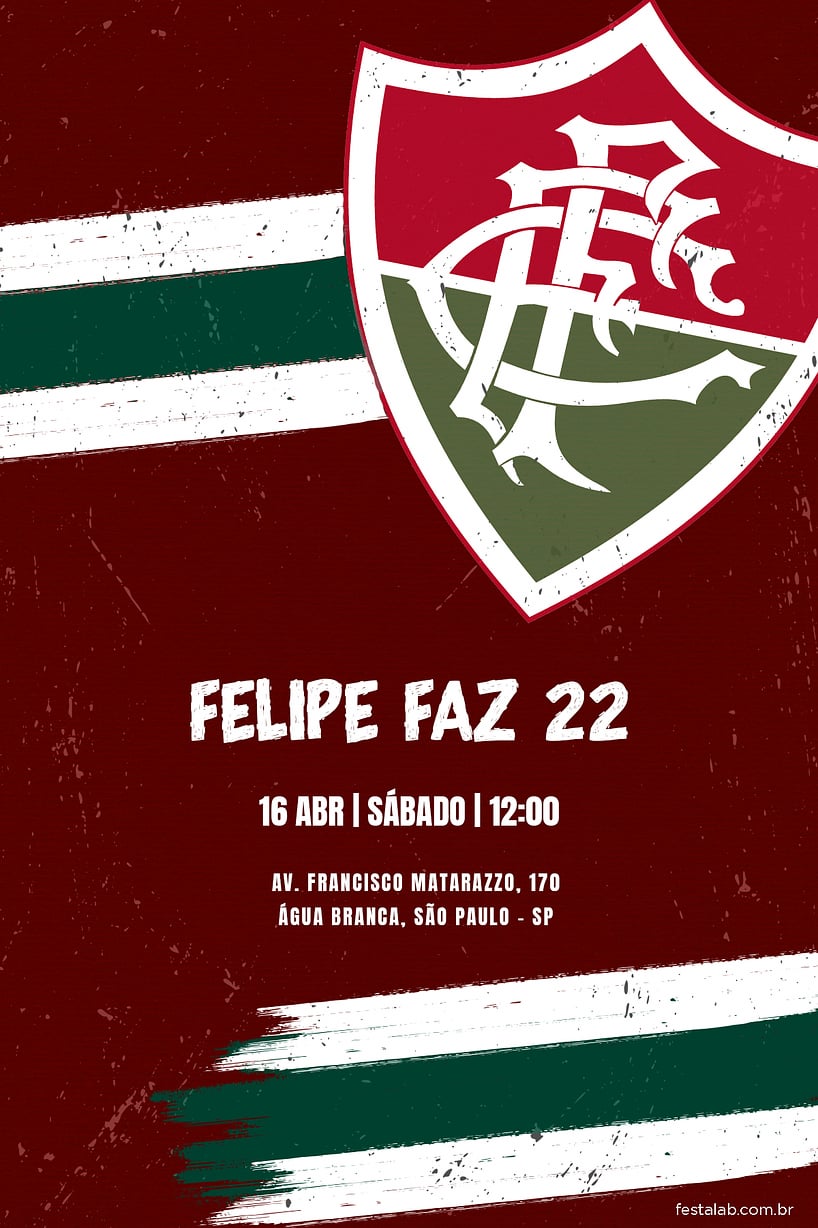 Criar convite de aniversário - Fluminense| FestaLab