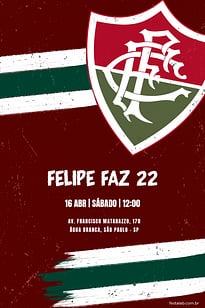 Convite Fluminense grátis para editar