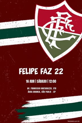 Modelo de Convite de Aniversario - Fluminense Convite de Aniversario - Fluminense