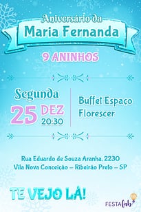 Modelo de Convite de Aniversario - Frozen Convite Frozen grátis para editar