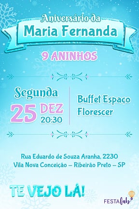 Modelo de Convite de Aniversario - Frozen Convite de Aniversario - Frozen