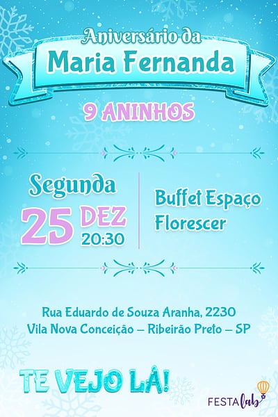 Modelo de Convite de Aniversario - Frozen Convite Frozen grátis para editar