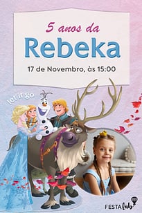 Modelo de Convite de Aniversario - Frozen e seus amigos Convite Frozen e seus amigos grátis para editar