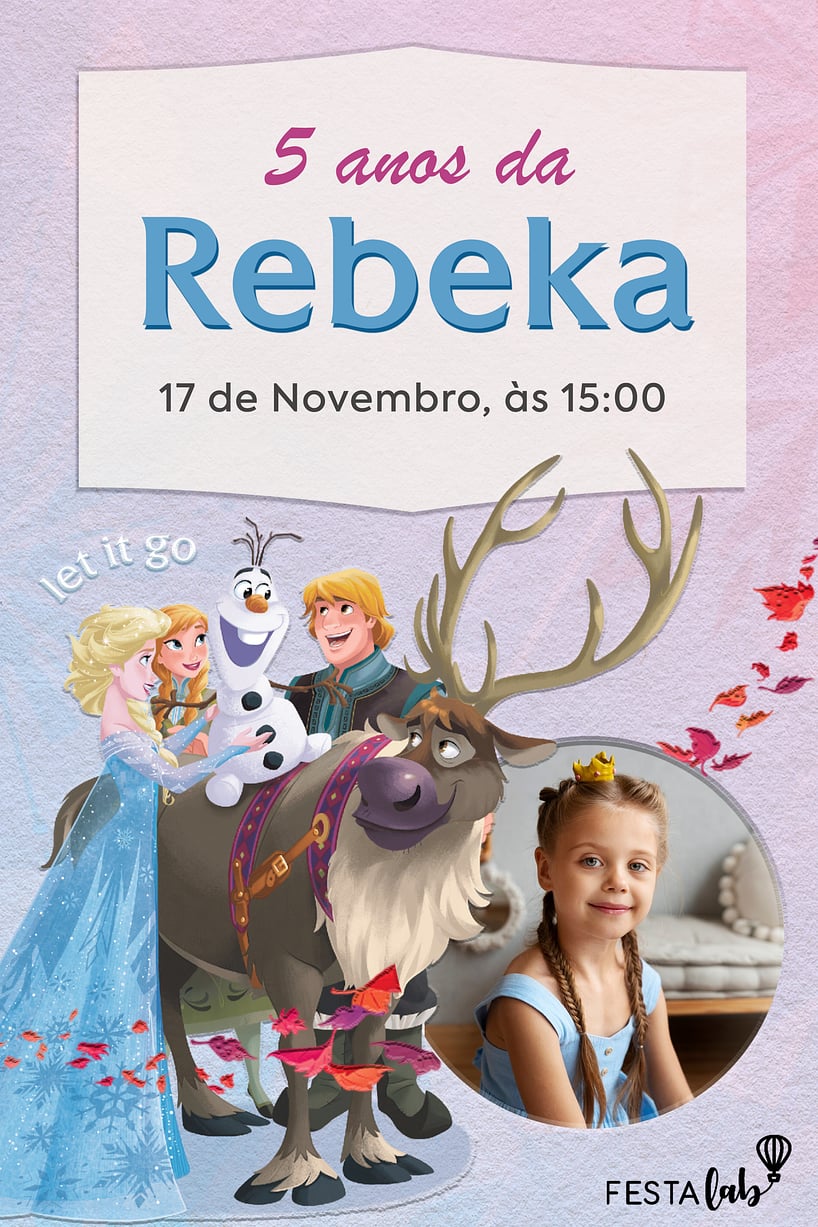 Convite Frozen e seus amigos grátis para editar