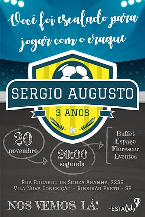 Modelo de Convite de Aniversario - Futebol Convite de Aniversario - Futebol