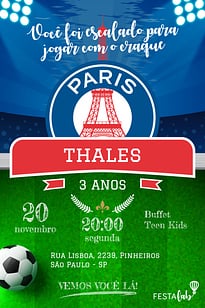 Modelo de Convite de Aniversario - Futebol Convite Futebol grátis para editar