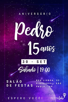 Modelo de Convite de Aniversario - Galaxia Convite de Aniversario - Galaxia