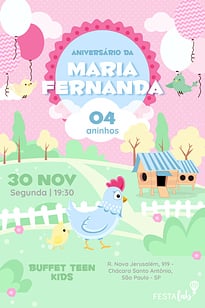 Modelo de Convite de Aniversario - Galinha Pintadinha Convite Galinha Pintadinha grátis para editar
