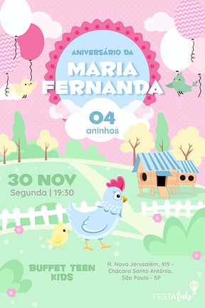 Modelo de Convite de Aniversario - Galinha Pintadinha Convite de Aniversario - Galinha Pintadinha
