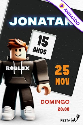 Modelo de Convite de Aniversario - Garoto Roblox Convite de Aniversario - Garoto Roblox