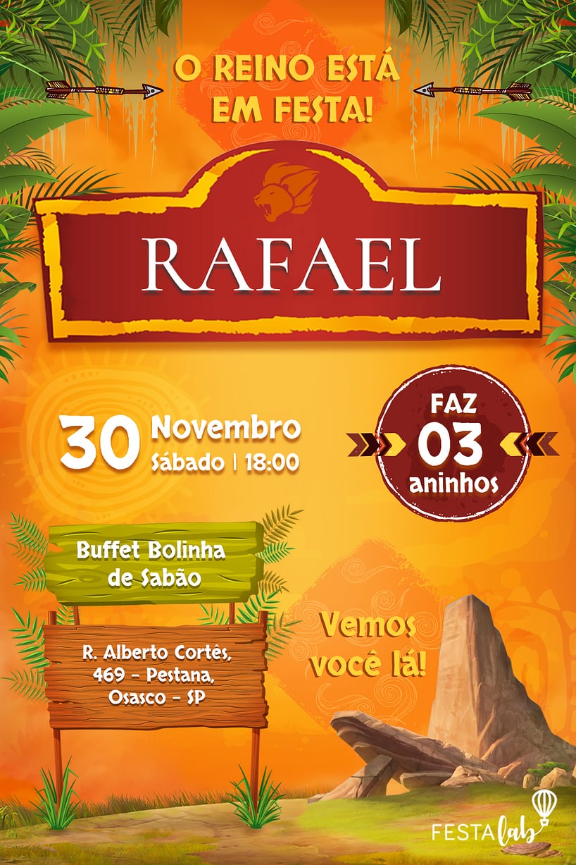 Convite Guarda do Leão grátis para editar