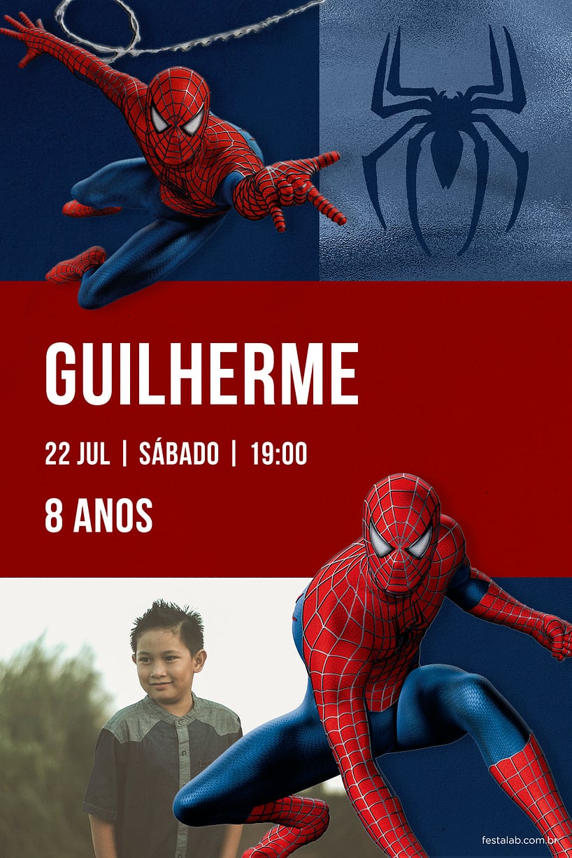 Convite Virtual Homem Aranha, Sua festa é com o tema Homem Aranha? Olha só  o convite que acabou de sair, grátis para editar em casa, faça o download  no link