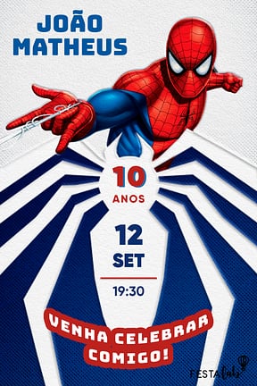 Modelo de Convite de Aniversario - Homem Aranha em Combate Convite de Aniversario - Homem Aranha em Combate