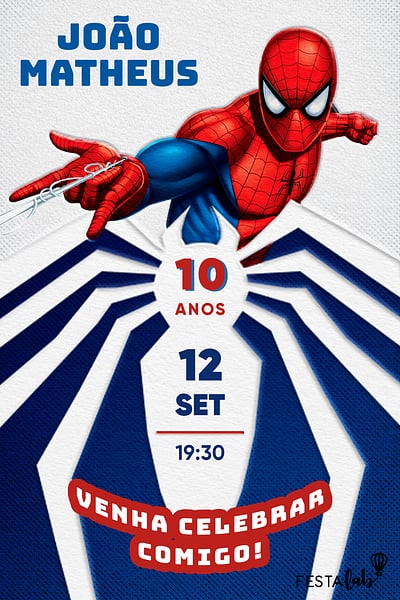 Modelo de Convite de Aniversario - Homem Aranha em Combate Convite Homem Aranha em Combate grátis para editar