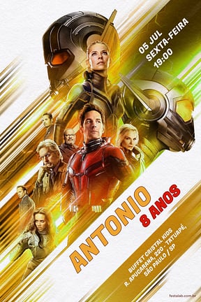 Convite de Aniversario - Homem Formiga Amarelo