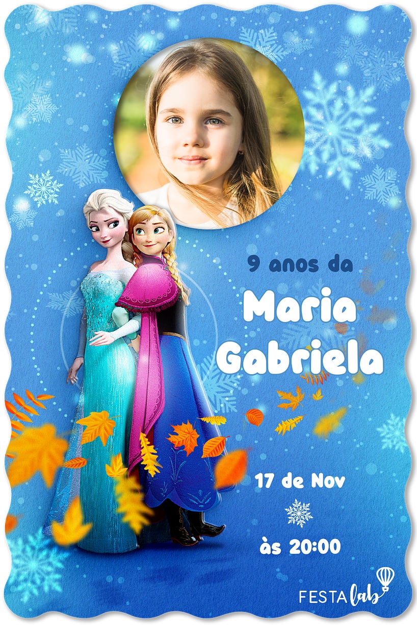 Criar convite de aniversário - Inverno da Frozen| FestaLab