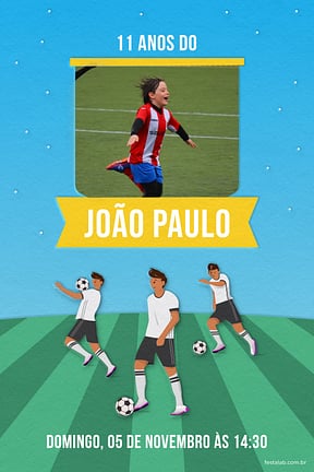 Modelo de Convite de Aniversario - Jogador Convite de Aniversario - Jogador