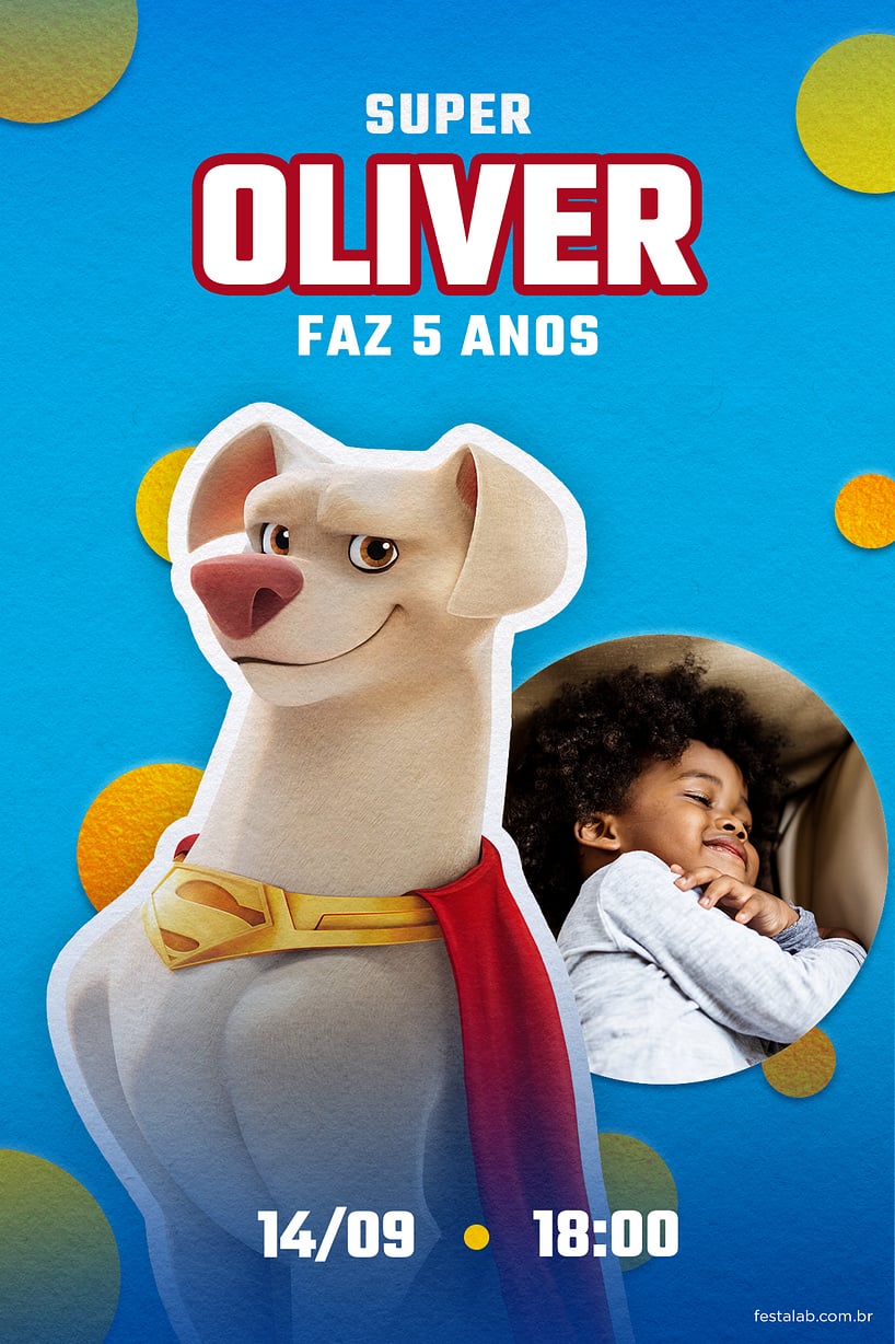 Convite de Aniversario - Krypto! O Supercao