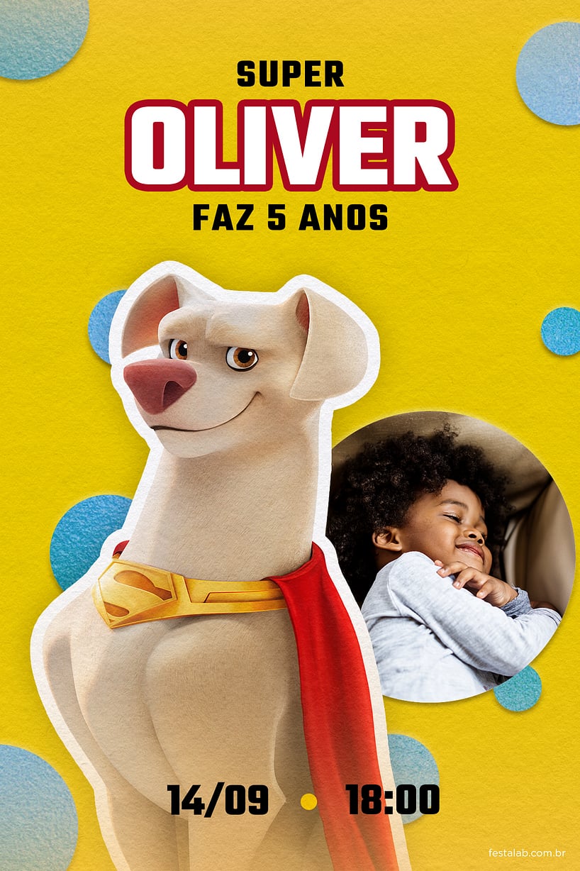 Convite de Aniversario - Krypto! O Supercao