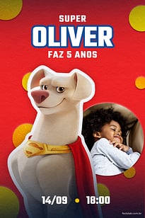 Modelo de Convite de Aniversario - Krypto! O Supercao Convite Krypto! O Supercão grátis para editar