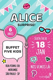 Modelo de Convite de Aniversario - L.O.L. Convite L.O.L. grátis para editar