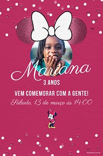 Modelo de Convite de Aniversario - Minnie brilhante Convite Minnie brilhante grátis para editar