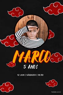 Modelo de Convite de Aniversario - Naruto Fumaca Ninja Convite Naruto Fumaça Ninja grátis para editar