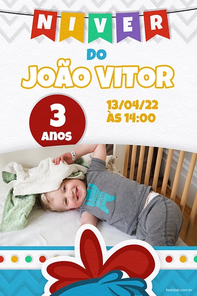 Modelo de Convite de Aniversario - Niver Galinha Pintadinha Convite Niver Galinha Pintadinha grátis para editar