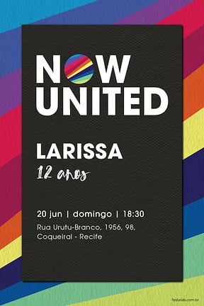 Modelo de Convite de Aniversario - Now United Convite de Aniversario - Now United