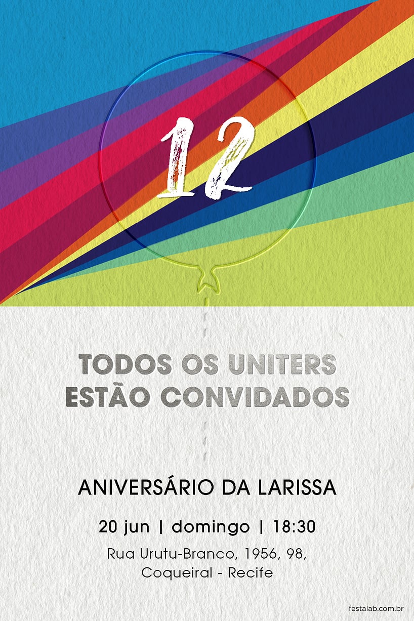 Convite de Aniversario - Now United branco