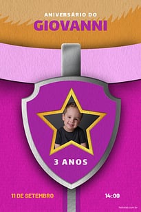 Convite Patrulha da Skye grátis para editar