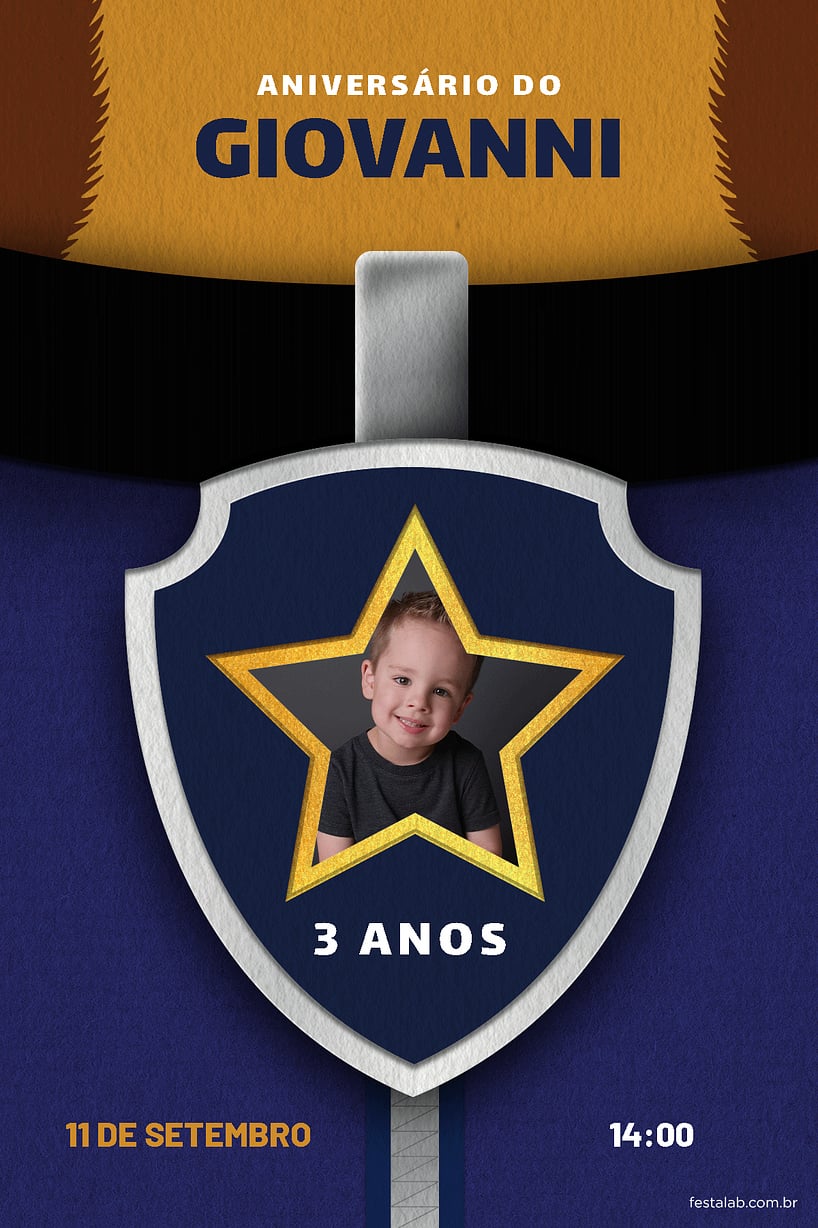 Convite Patrulha do Chase grátis para editar