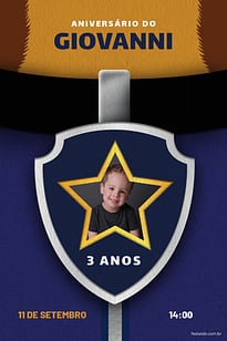 Convite Patrulha do Chase grátis para editar