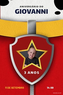 Convite Patrulha do Marshall grátis para editar