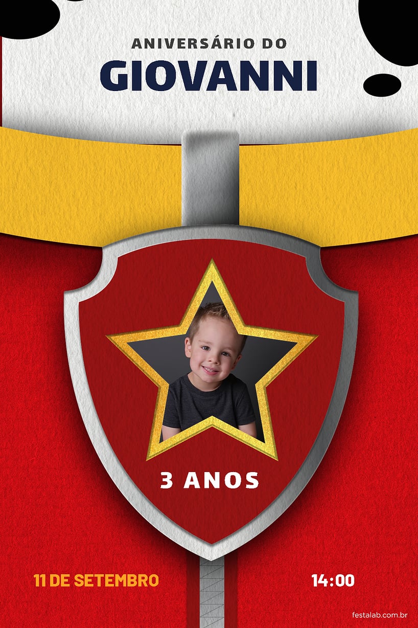 Convite Patrulha do Marshall grátis para editar