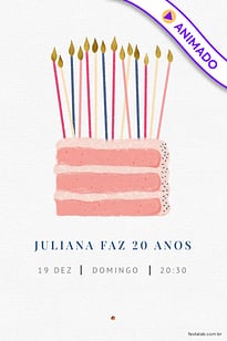 Modelo de Convite de Aniversario - Pedaco de Bolo Convite Pedaço de Bolo grátis para editar