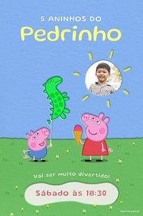 Modelo de Convite de Aniversario - Peppa pig e George pig Convite Peppa pig e George pig grátis para editar