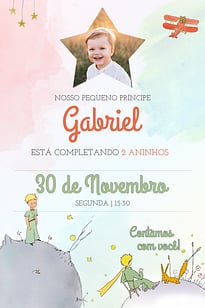 Modelo de Convite de Aniversario - Pequeno Principe Convite Pequeno Príncipe grátis para editar