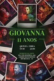 Modelo de Convite de Aniversario - Polaroid - stranger things Convite Polaroid - stranger things grátis para editar